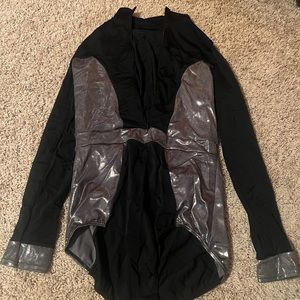 black and silver zip up leo